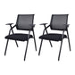 Contemporary Microfiber Arm Chair Conference Mid-Back Office Chair Black 2 Piece Set Black Clearhalo 'furn' 'furn_office_chair' 'Furniture' 'Office Chairs' 'Office Furniture' 'office_chair' 6232726