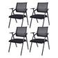 Contemporary Microfiber Arm Chair Conference Mid-Back Office Chair Black 4 Piece Set Black Clearhalo 'furn' 'furn_office_chair' 'Furniture' 'Office Chairs' 'Office Furniture' 'office_chair' 6232729