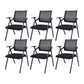 Contemporary Microfiber Arm Chair Conference Mid-Back Office Chair Black 6 Piece Set Black Clearhalo 'furn' 'furn_office_chair' 'Furniture' 'Office Chairs' 'Office Furniture' 'office_chair' 6232731