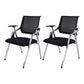 Contemporary Microfiber Arm Chair Conference Mid-Back Office Chair Black 2 Piece Set Silver Clearhalo 'furn' 'furn_office_chair' 'Furniture' 'Office Chairs' 'Office Furniture' 'office_chair' 6232737