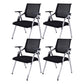 Contemporary Microfiber Arm Chair Conference Mid-Back Office Chair Black 4 Piece Set Silver Clearhalo 'furn' 'furn_office_chair' 'Furniture' 'Office Chairs' 'Office Furniture' 'office_chair' 6232739
