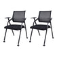 Contemporary Microfiber Arm Chair Conference Mid-Back Office Chair Matte Black 2 Piece Set Black Clearhalo 'furn' 'furn_office_chair' 'Furniture' 'Office Chairs' 'Office Furniture' 'office_chair' 6232746