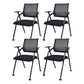 Contemporary Microfiber Arm Chair Conference Mid-Back Office Chair Matte Black 4 Piece Set Black Clearhalo 'furn' 'furn_office_chair' 'Furniture' 'Office Chairs' 'Office Furniture' 'office_chair' 6232747