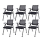 Contemporary Microfiber Arm Chair Conference Mid-Back Office Chair Matte Black 6 Piece Set Black Clearhalo 'furn' 'furn_office_chair' 'Furniture' 'Office Chairs' 'Office Furniture' 'office_chair' 6232748