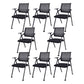 Contemporary Microfiber Arm Chair Conference Mid-Back Office Chair Matte Black 8 Piece Set Black Clearhalo 'furn' 'furn_office_chair' 'Furniture' 'Office Chairs' 'Office Furniture' 'office_chair' 6232749