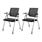 Contemporary Microfiber Arm Chair Conference Mid-Back Office Chair Matte Black 2 Piece Set Silver Clearhalo 'furn' 'furn_office_chair' 'Furniture' 'Office Chairs' 'Office Furniture' 'office_chair' 6232751