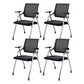 Contemporary Microfiber Arm Chair Conference Mid-Back Office Chair Matte Black 4 Piece Set Silver Clearhalo 'furn' 'furn_office_chair' 'Furniture' 'Office Chairs' 'Office Furniture' 'office_chair' 6232752