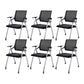 Contemporary Microfiber Arm Chair Conference Mid-Back Office Chair Matte Black 6 Piece Set Silver Clearhalo 'furn' 'furn_office_chair' 'Furniture' 'Office Chairs' 'Office Furniture' 'office_chair' 6232753