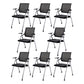Contemporary Microfiber Arm Chair Conference Mid-Back Office Chair Matte Black 8 Piece Set Silver Clearhalo 'furn' 'furn_office_chair' 'Furniture' 'Office Chairs' 'Office Furniture' 'office_chair' 6232754