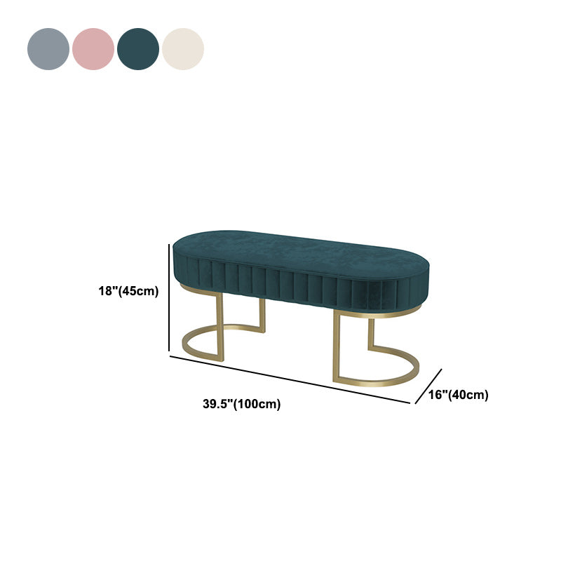 Modern Velvet Foam Bench Oval Solid Color Bench with Legs for Bedroom Clearhalo 'Benches' 'Chairs & Seating' 'furn' 'furn_benches' 'Furniture' 'Living Room Furniture' 6232777