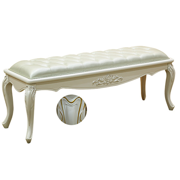 Rectangle Seating Bench Cushioned Upholstered Entryway and Bedroom Bench 47"L x 18"W x 19"H Gloss White Clearhalo 'Benches' 'Chairs & Seating' 'furn' 'furn_benches' 'Furniture' 'Living Room Furniture' 6232783