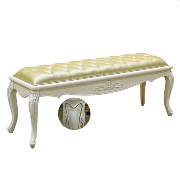 Rectangle Seating Bench Cushioned Upholstered Entryway and Bedroom Bench 47"L x 18"W x 19"H Light Gold Clearhalo 'Benches' 'Chairs & Seating' 'furn' 'furn_benches' 'Furniture' 'Living Room Furniture' 6232785