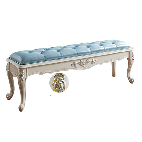Rectangle Seating Bench Cushioned Upholstered Entryway and Bedroom Bench 59.1"L x 15.7"W x 18.9"H Sky Blue Clearhalo 'Benches' 'Chairs & Seating' 'furn' 'furn_benches' 'Furniture' 'Living Room Furniture' 6232791
