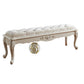 Rectangle Seating Bench Cushioned Upholstered Entryway and Bedroom Bench 59.1"L x 15.7"W x 18.9"H Textured White Clearhalo 'Benches' 'Chairs & Seating' 'furn' 'furn_benches' 'Furniture' 'Living Room Furniture' 6232797