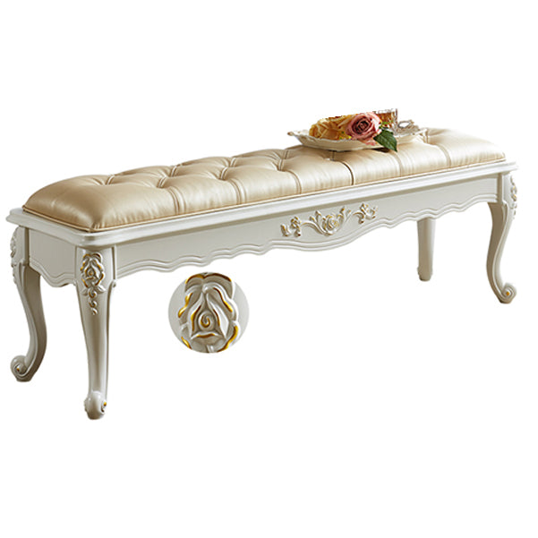 Rectangle Seating Bench Cushioned Upholstered Entryway and Bedroom Bench 59.1"L x 15.7"W x 18.9"H Light Gold Clearhalo 'Benches' 'Chairs & Seating' 'furn' 'furn_benches' 'Furniture' 'Living Room Furniture' 6232799