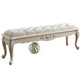 Rectangle Seating Bench Cushioned Upholstered Entryway and Bedroom Bench 59.1"L x 15.7"W x 18.9"H Off-White Clearhalo 'Benches' 'Chairs & Seating' 'furn' 'furn_benches' 'Furniture' 'Living Room Furniture' 6232800