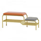 17" H Modern Metal Seating Bench Cushioned Entryway Bench with Legs Gold Clearhalo 'Benches' 'Chairs & Seating' 'furn' 'furn_benches' 'Furniture' 'Living Room Furniture' 6232809
