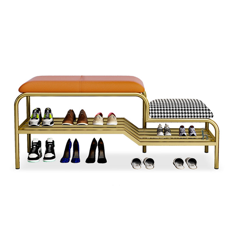 17" H Modern Metal Seating Bench Cushioned Entryway Bench with Legs Clearhalo 'Benches' 'Chairs & Seating' 'furn' 'furn_benches' 'Furniture' 'Living Room Furniture' 6232812