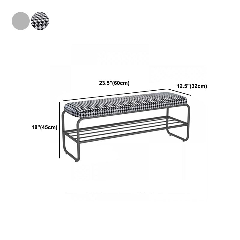 17" H Modern Metal Seating Bench Cushioned Entryway Bench with Legs Clearhalo 'Benches' 'Chairs & Seating' 'furn' 'furn_benches' 'Furniture' 'Living Room Furniture' 6232821