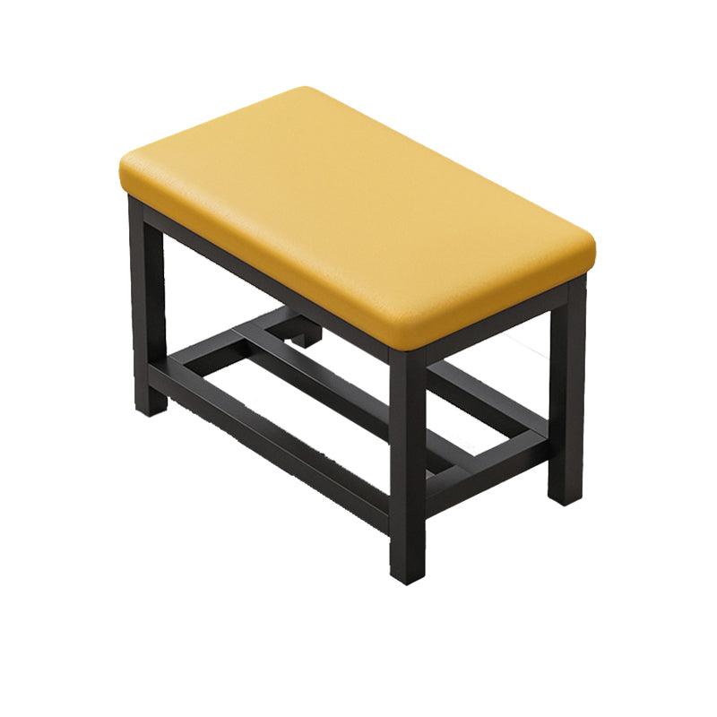 Contemporary Upholstered Bench Rectangle 14"Wide Bench with Shelves 24"L x 14"W x 20"H Orange Clearhalo 'Benches' 'Chairs & Seating' 'furn' 'furn_benches' 'Furniture' 'Living Room Furniture' 6232823