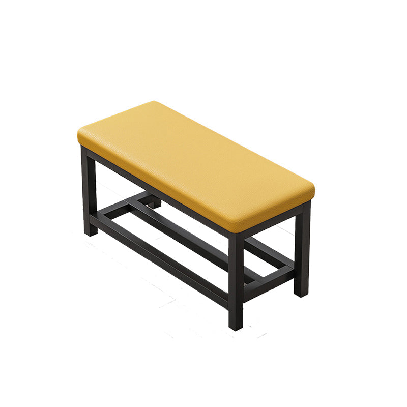 Contemporary Upholstered Bench Rectangle 14"Wide Bench with Shelves 31.5"L x 14"W x 20"H Orange Clearhalo 'Benches' 'Chairs & Seating' 'furn' 'furn_benches' 'Furniture' 'Living Room Furniture' 6232825