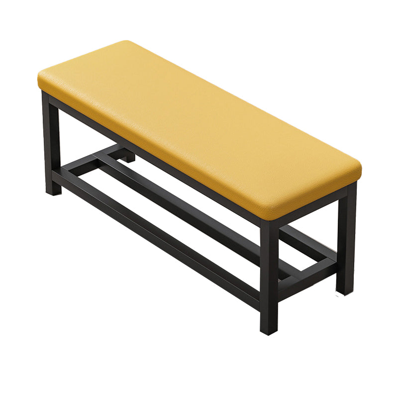 Contemporary Upholstered Bench Rectangle 14"Wide Bench with Shelves 39.5"L x 14"W x 20"H Orange Clearhalo 'Benches' 'Chairs & Seating' 'furn' 'furn_benches' 'Furniture' 'Living Room Furniture' 6232826