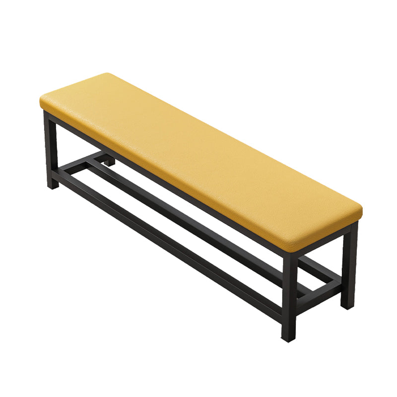 Contemporary Upholstered Bench Rectangle 14"Wide Bench with Shelves 47"L x 14"W x 20"H Orange Clearhalo 'Benches' 'Chairs & Seating' 'furn' 'furn_benches' 'Furniture' 'Living Room Furniture' 6232831