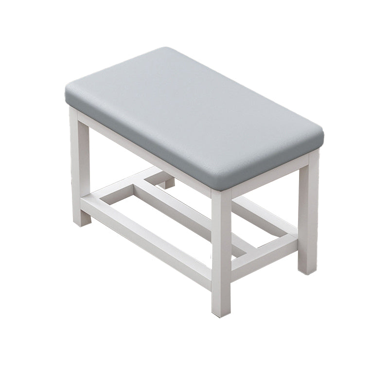 Contemporary Upholstered Bench Rectangle 14"Wide Bench with Shelves 24"L x 14"W x 20"H Gray Clearhalo 'Benches' 'Chairs & Seating' 'furn' 'furn_benches' 'Furniture' 'Living Room Furniture' 6232840