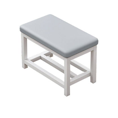 Contemporary Upholstered Bench Rectangle 14"Wide Bench with Shelves 24"L x 14"W x 20"H Gray Clearhalo 'Benches' 'Chairs & Seating' 'furn' 'furn_benches' 'Furniture' 'Living Room Furniture' 6232840