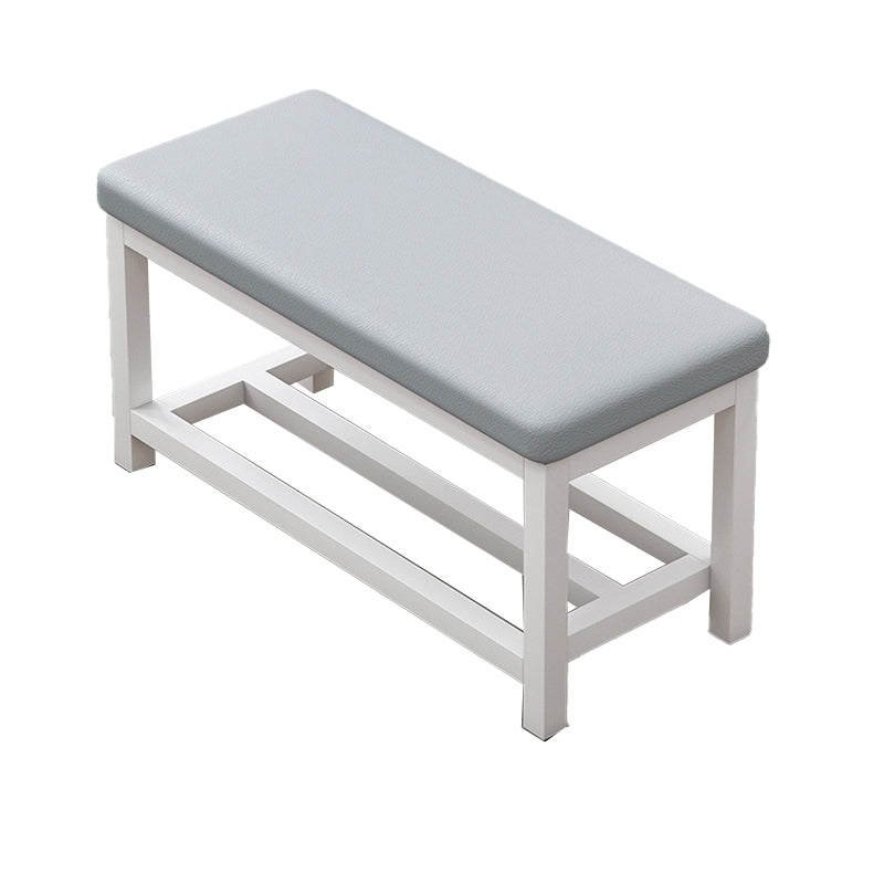 Contemporary Upholstered Bench Rectangle 14"Wide Bench with Shelves 31.5"L x 14"W x 20"H Gray Clearhalo 'Benches' 'Chairs & Seating' 'furn' 'furn_benches' 'Furniture' 'Living Room Furniture' 6232841
