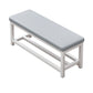 Contemporary Upholstered Bench Rectangle 14"Wide Bench with Shelves 39.5"L x 14"W x 20"H Gray Clearhalo 'Benches' 'Chairs & Seating' 'furn' 'furn_benches' 'Furniture' 'Living Room Furniture' 6232842