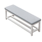 Contemporary Upholstered Bench Rectangle 14"Wide Bench with Shelves 47"L x 14"W x 20"H Gray Clearhalo 'Benches' 'Chairs & Seating' 'furn' 'furn_benches' 'Furniture' 'Living Room Furniture' 6232843