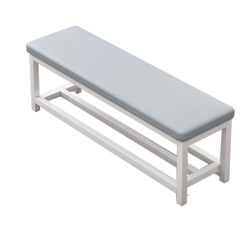 Contemporary Upholstered Bench Rectangle 14"Wide Bench with Shelves 47"L x 14"W x 20"H Gray Clearhalo 'Benches' 'Chairs & Seating' 'furn' 'furn_benches' 'Furniture' 'Living Room Furniture' 6232843