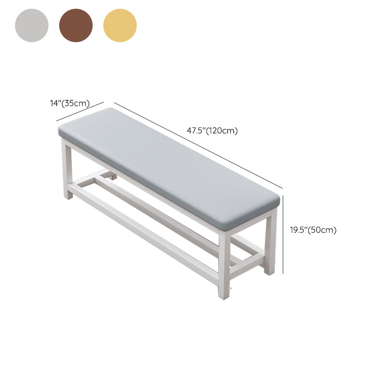 Contemporary Upholstered Bench Rectangle 14"Wide Bench with Shelves Clearhalo 'Benches' 'Chairs & Seating' 'furn' 'furn_benches' 'Furniture' 'Living Room Furniture' 6232848