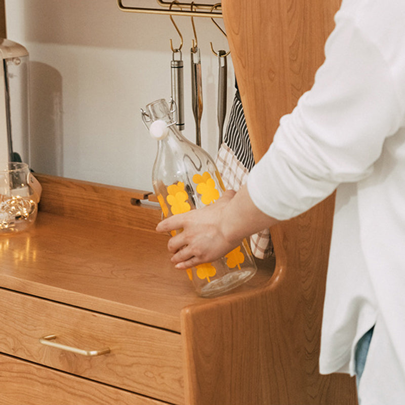 Moderne pino da pino da pino porte in vetro a buffet per sala da pranzo