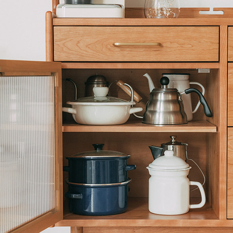 Moderne pino da pino da pino porte in vetro a buffet per sala da pranzo