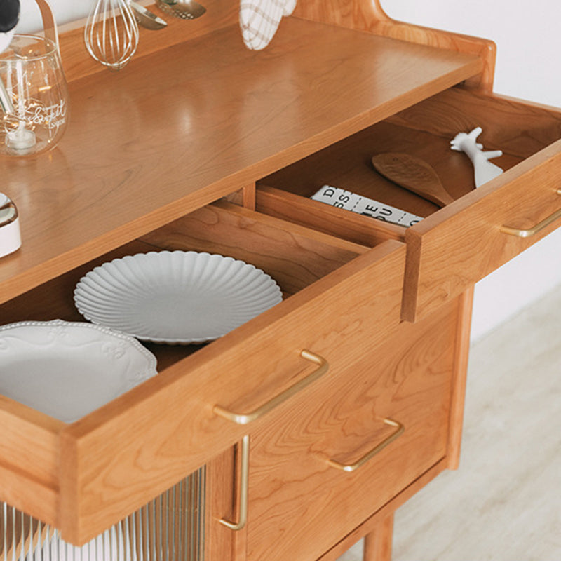 Moderne pino da pino da pino porte in vetro a buffet per sala da pranzo