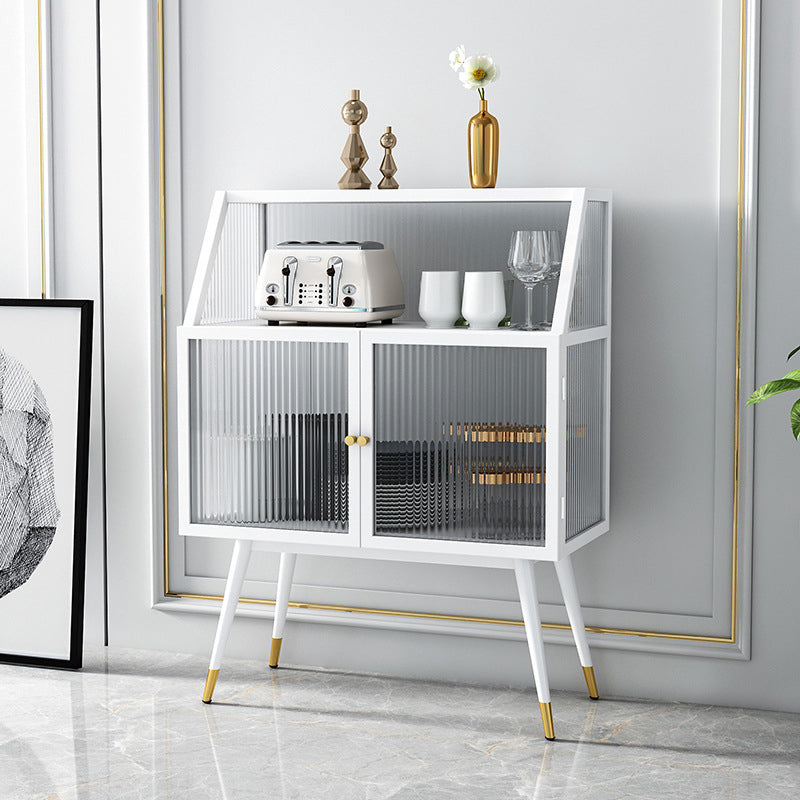 Industriële curiokast metalen glazen deuren buffetkast voor woonkamer