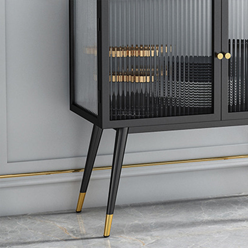 Industriële curiokast metalen glazen deuren buffetkast voor woonkamer