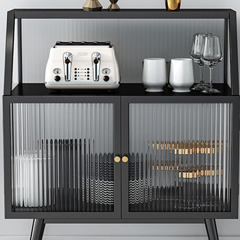 Industriële curiokast metalen glazen deuren buffetkast voor woonkamer