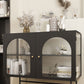 Industrial Curio Cabinet Metal Glass Doors Storage Cabinet for Living Room