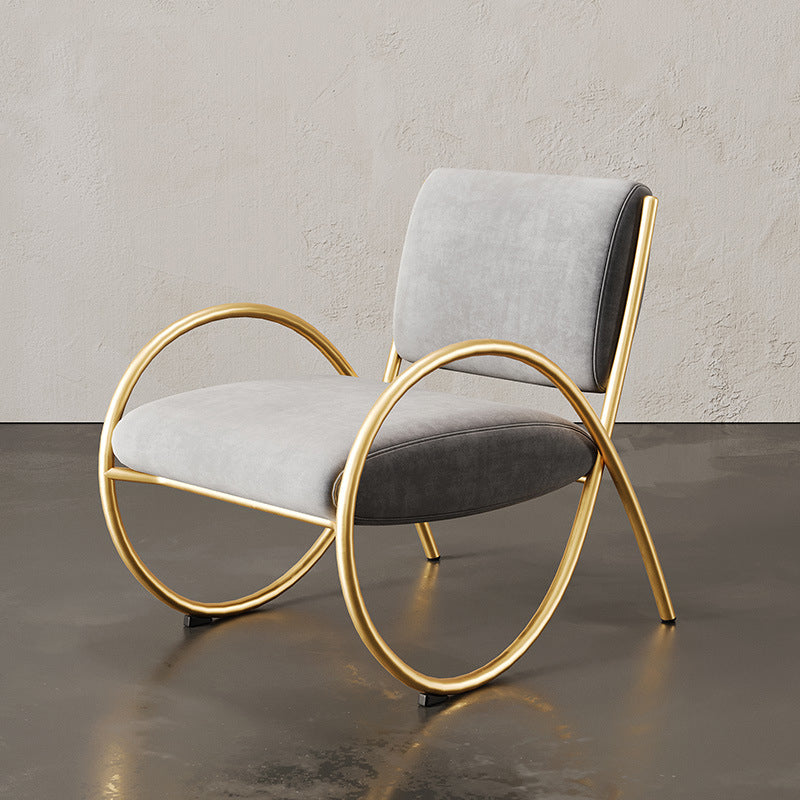 Upholstered Lounge Chair Arms Included Chair with Gold Tone Legs Grey Flannel 1 Piece Clearhalo 'Accent Chairs' 'accent_chairs' 'Chairs & Seating' 'furn' 'furn_accent_chairs' 'Furniture' 'Living Room Furniture' 6235455