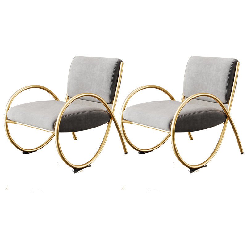 Upholstered Lounge Chair Arms Included Chair with Gold Tone Legs Grey Flannel 2 Piece Set Clearhalo 'Accent Chairs' 'accent_chairs' 'Chairs & Seating' 'furn' 'furn_accent_chairs' 'Furniture' 'Living Room Furniture' 6235462