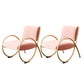 Upholstered Lounge Chair Arms Included Chair with Gold Tone Legs Pink Flannel 2 Piece Set Clearhalo 'Accent Chairs' 'accent_chairs' 'Chairs & Seating' 'furn' 'furn_accent_chairs' 'Furniture' 'Living Room Furniture' 6235464