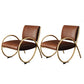 Upholstered Lounge Chair Arms Included Chair with Gold Tone Legs Brown Leather 2 Piece Set Clearhalo 'Accent Chairs' 'accent_chairs' 'Chairs & Seating' 'furn' 'furn_accent_chairs' 'Furniture' 'Living Room Furniture' 6235465