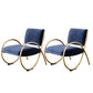 Upholstered Lounge Chair Arms Included Chair with Gold Tone Legs Blue Flannel 2 Piece Set Clearhalo 'Accent Chairs' 'accent_chairs' 'Chairs & Seating' 'furn' 'furn_accent_chairs' 'Furniture' 'Living Room Furniture' 6235468
