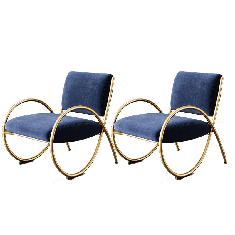 Upholstered Lounge Chair Arms Included Chair with Gold Tone Legs Blue Flannel 2 Piece Set Clearhalo 'Accent Chairs' 'accent_chairs' 'Chairs & Seating' 'furn' 'furn_accent_chairs' 'Furniture' 'Living Room Furniture' 6235468