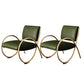 Upholstered Lounge Chair Arms Included Chair with Gold Tone Legs Green Leather 2 Piece Set Clearhalo 'Accent Chairs' 'accent_chairs' 'Chairs & Seating' 'furn' 'furn_accent_chairs' 'Furniture' 'Living Room Furniture' 6235469