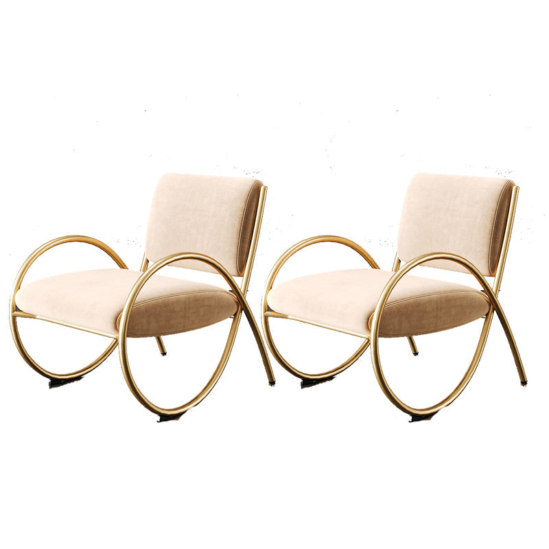 Upholstered Lounge Chair Arms Included Chair with Gold Tone Legs Off-White Flannel 2 Piece Set Clearhalo 'Accent Chairs' 'accent_chairs' 'Chairs & Seating' 'furn' 'furn_accent_chairs' 'Furniture' 'Living Room Furniture' 6235472