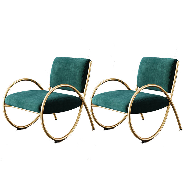 Upholstered Lounge Chair Arms Included Chair with Gold Tone Legs Green Flannel 2 Piece Set Clearhalo 'Accent Chairs' 'accent_chairs' 'Chairs & Seating' 'furn' 'furn_accent_chairs' 'Furniture' 'Living Room Furniture' 6235473
